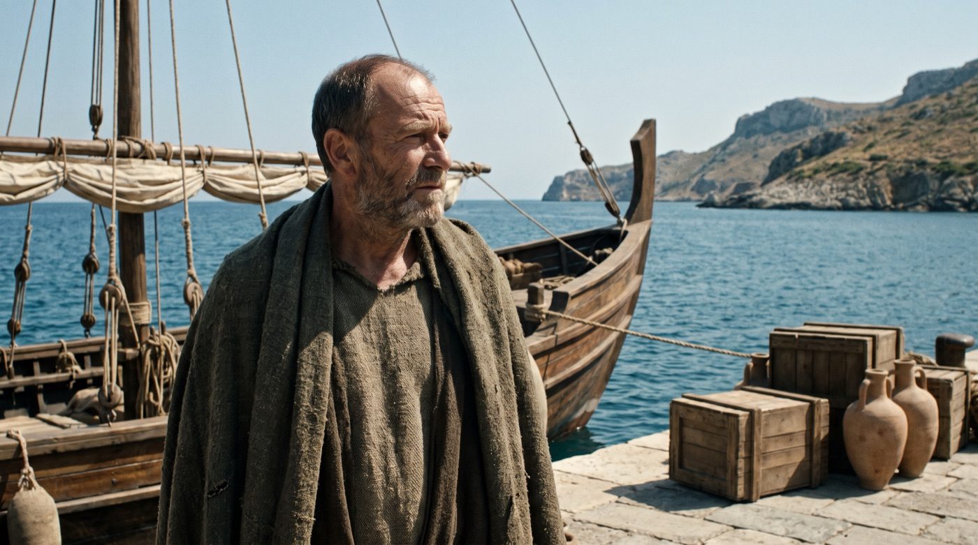 Pablo en la proa del barco